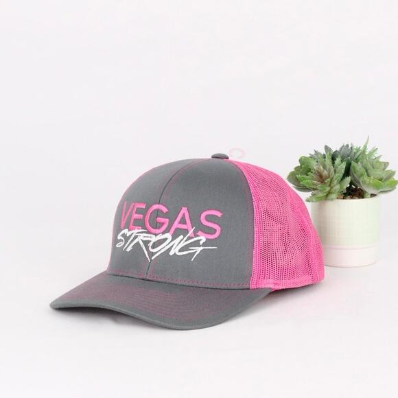 Vegas Strong Pink & Gray Trucker Hat – Pacific Headwear - Picture 3 of 6